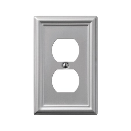 Amerelle Wall Plate, Number of Gangs: 1 Steel, Brushed Nickel Finish, Gray 149DBN
